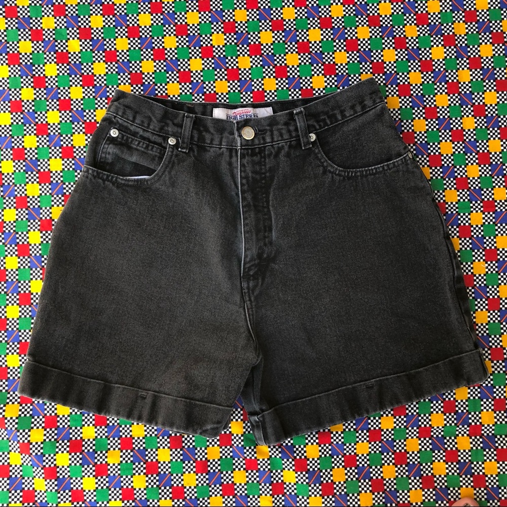 Vintage black denim shorts